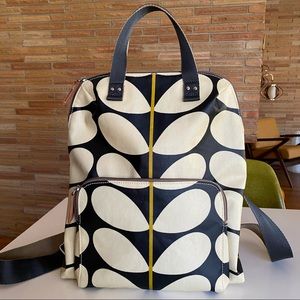 Orla Kiely Women's Black Solid Stem Print Backpack Tote